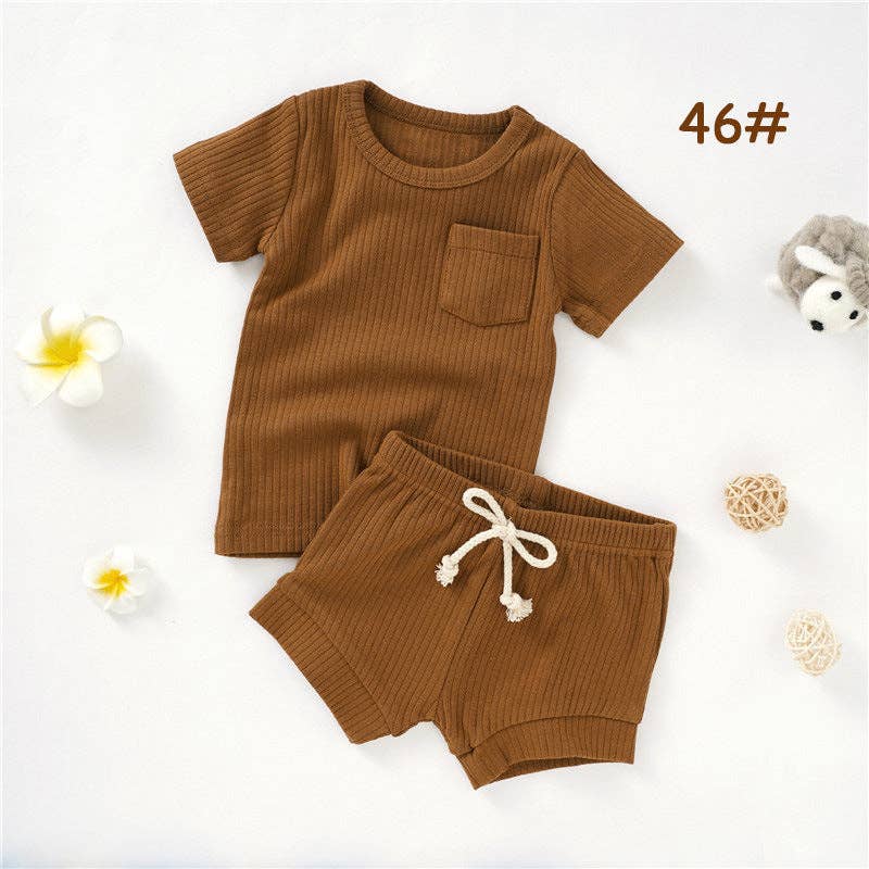 Casual Baby Korte Mouw Set Katoenen Zomer Outfit: