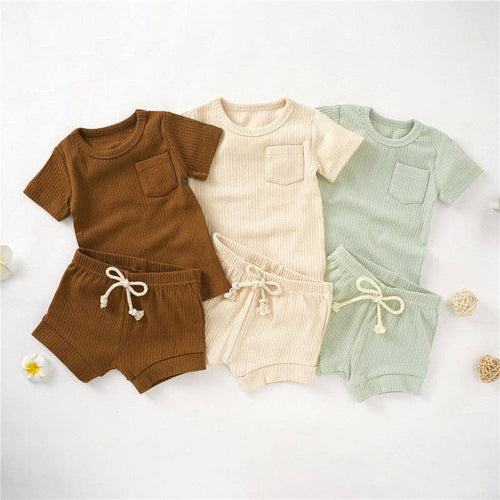 Casual Baby Korte Mouw Set Katoenen Zomer Outfit:
