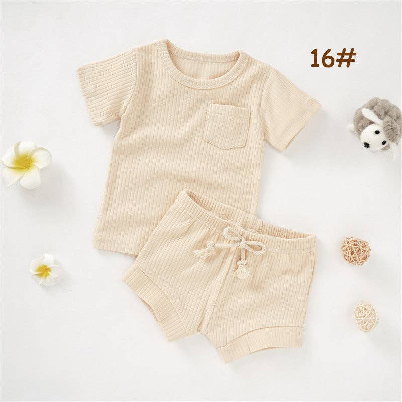 Casual Baby Korte Mouw Set Katoenen Zomer Outfit: