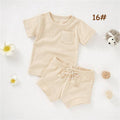Casual Baby Korte Mouw Set Katoenen Zomer Outfit: 16#